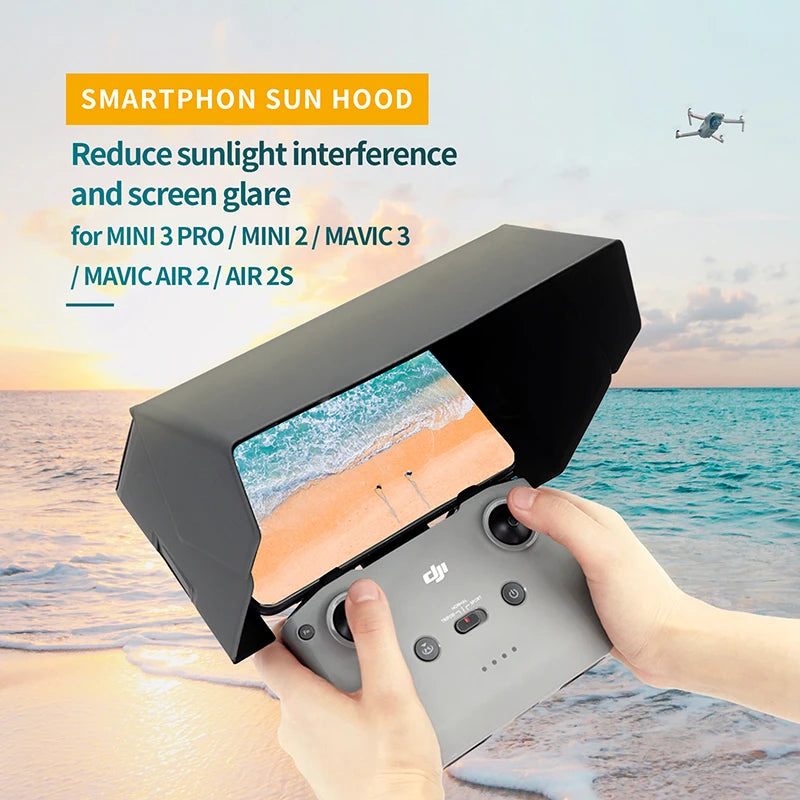 For DJI NEO/Mavic 3/Air 2/2S/Mini 3/3Pro/2 Drone RC-N1/2/3 Remote Controller Phone Screen Sun Hood Anti Rreflective Sunshade Kit