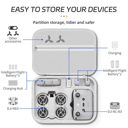 For DJI Neo Shoulder Bag Storage Case Drones Accessories PU Leather Handbag DJI NEO RC-N3 Controller Hardshell Carrying Box