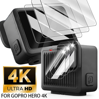 For GoPro Hero 4K Sport Cameras Screen Lens Protector Films For Go Pro Hero 4K Full Cover Anti Scratch Tempered Glass Film