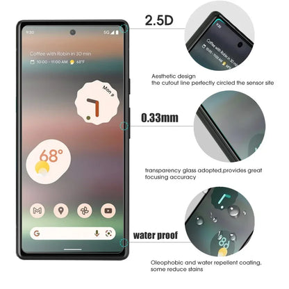 For Google Pixel 6 6Pro 6A 7 8 8Pro 5G Tempered Glass Screen Protectors HD Clear Protective Glass Films For Google