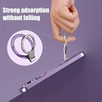 PC For MagSafe Magnetic Ring Holder Multi Angle Adhesive Paste Rack Support Magnet Finger Ring Car Phone Foldable Holder Grip Stand