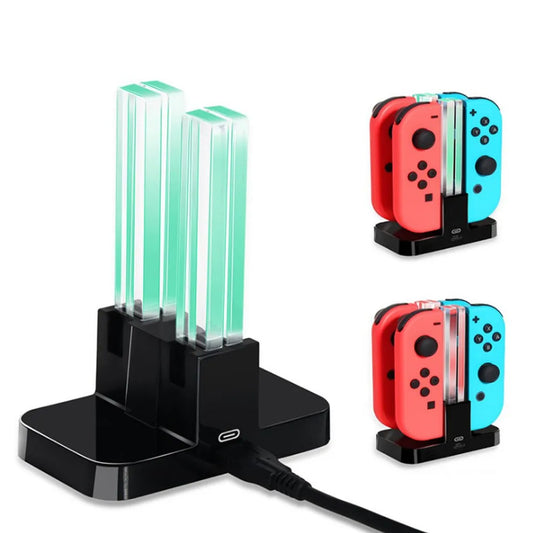 For Nintend Switch 4 Controller Charger LED Indicator Charging Dock Station for Nitendo Switch NS Joy-con Accessories