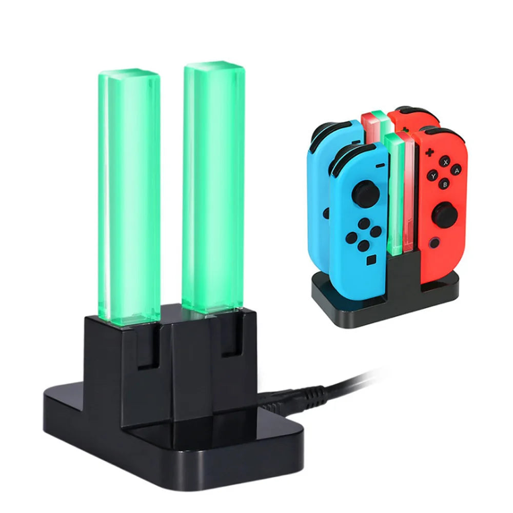 For Nintend Switch 4 Controller Charger LED Indicator Charging Dock Station for Nitendo Switch NS Joy-con Accessories