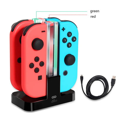 For Nintend Switch 4 Controller Charger LED Indicator Charging Dock Station for Nitendo Switch NS Joy-con Accessories