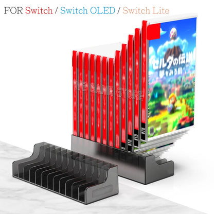 For Nintendo Switch OLED 12 Pieces Game Card Box Storage Stand Disk Case  Holder Nintendo Switch & Lite Gaming SD Cards Case