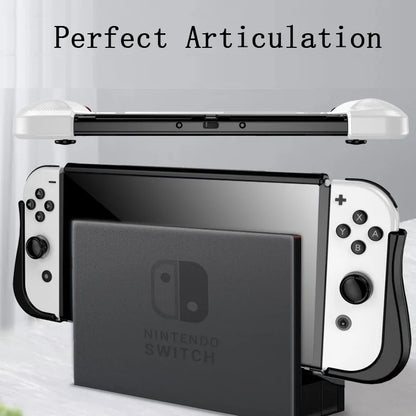 For Nintendo Switch OLED 2021 Dockable Protective Case Soft Silicone Shell Carbon Fiber Textued Ergonomic Grip Cover for Joycon