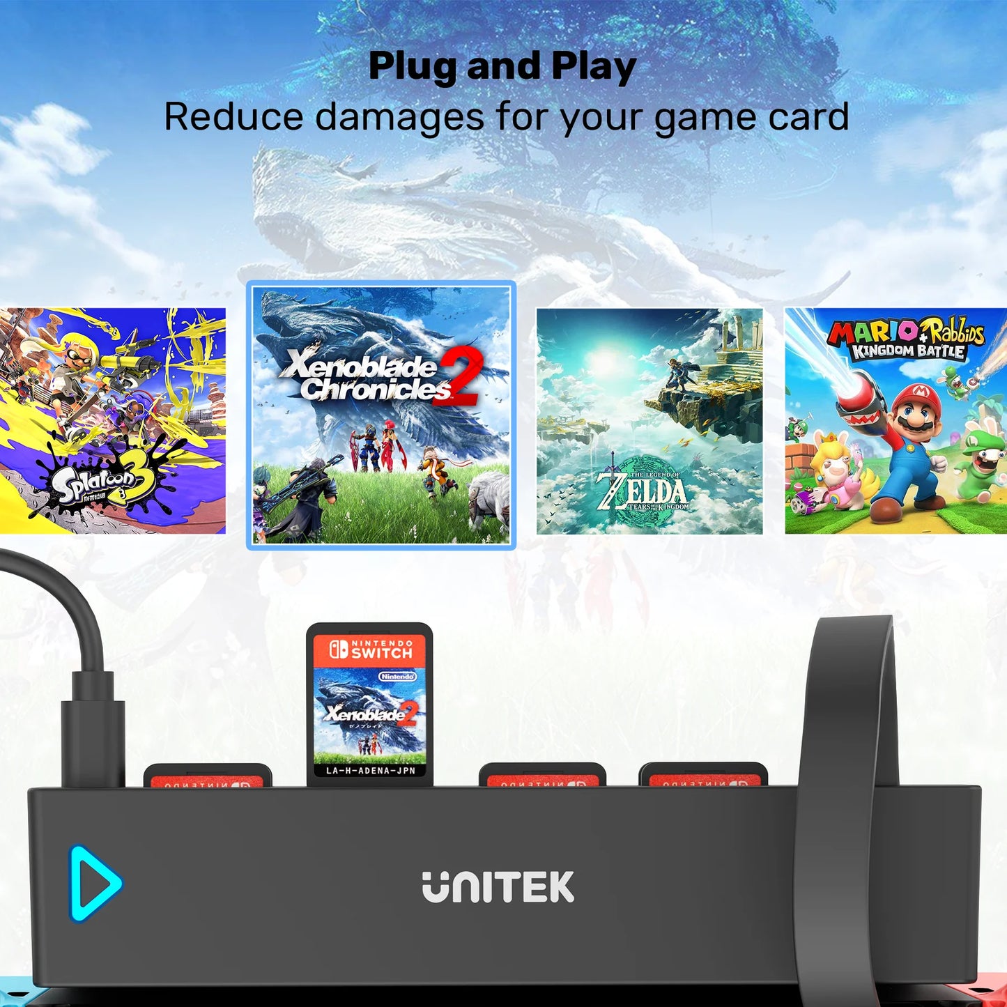 For Nintendo Switch OLED Game Switcher One-key Fast Switching Multi Gaming Card Reader 5M Wireless Control NS Accessories