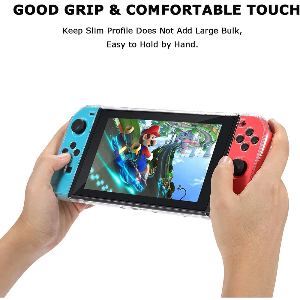 For Nintendo Switch Transparent Crystal Shell Ultra Thin Shockproof Console Protective Coque Detachable Hard PC Protection Cover