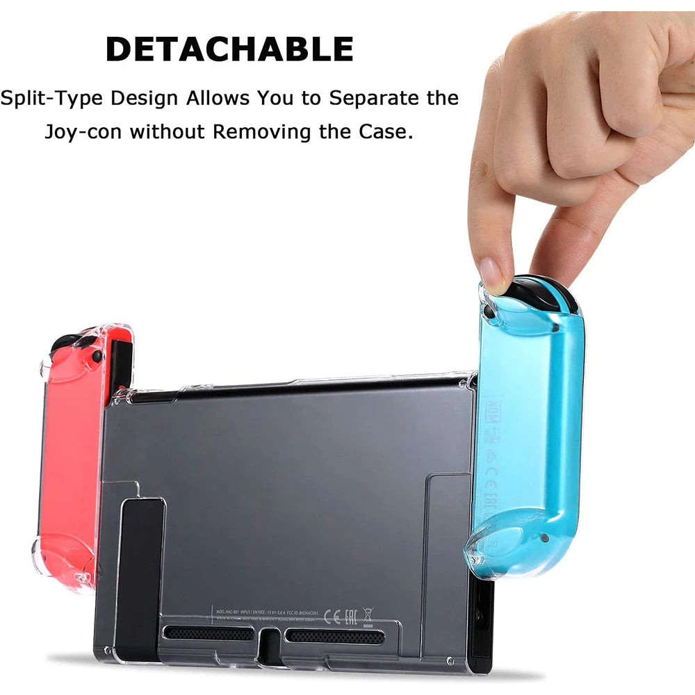 For Nintendo Switch Transparent Crystal Shell Ultra Thin Shockproof Console Protective Coque Detachable Hard PC Protection Cover