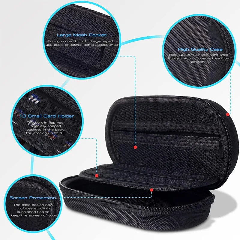 For PSV1000/2000 PSP 3000 PS VITA 1000 2000 Protective Pouch Case Carrying Storage Bag Portable Travel Organizer With 6pcs caps