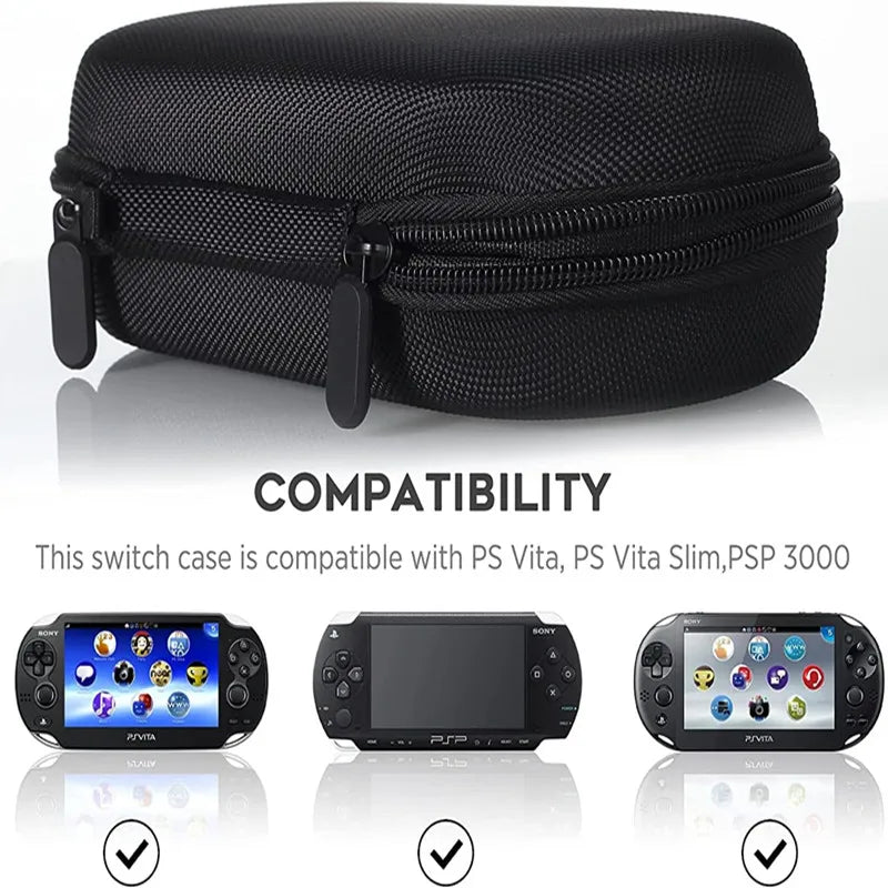 For PSV1000/2000 PSP 3000 PS VITA 1000 2000 Protective Pouch Case Carrying Storage Bag Portable Travel Organizer With 6pcs caps