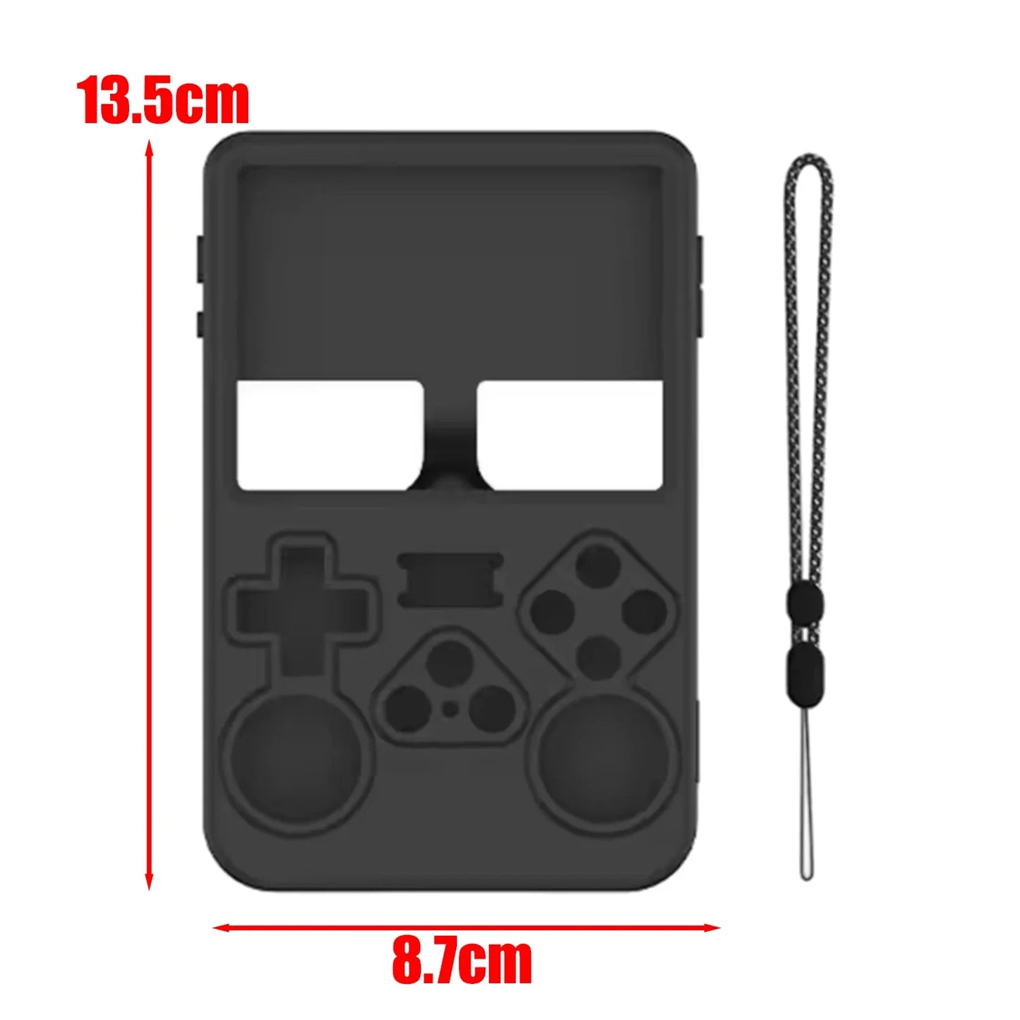 For R36S Silicone Protective Case Lanyard Kit For Retro Handheld Game Console Shockproof Protector Cover Tempered Glass Film