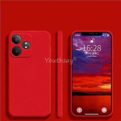 PC For Realme GT 6 Case Realme GT 6 Cover Liquid Silicone Plain TPU Anti-drop Phone Protector Cover Realme GT 6 T Case