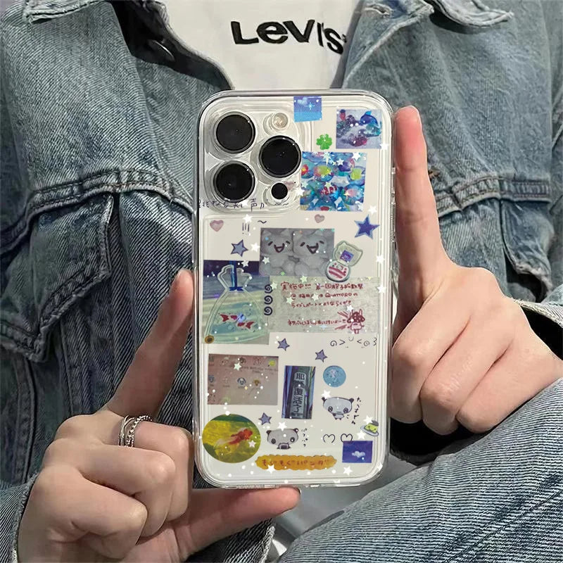 PC For Samsung A55 Case Creative Splicing Graffiti Star Case For Galaxy A16 A15 A35 A54 A34 A53 A33 S25 Ultra S22 S23 S24 FE Cover