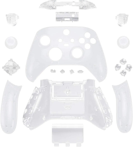 For Xbox Series S & Xbox Series X X/S Controller Transparent Clear Full Set Housing Shell Case Plate Cover Replacement w/Buttons