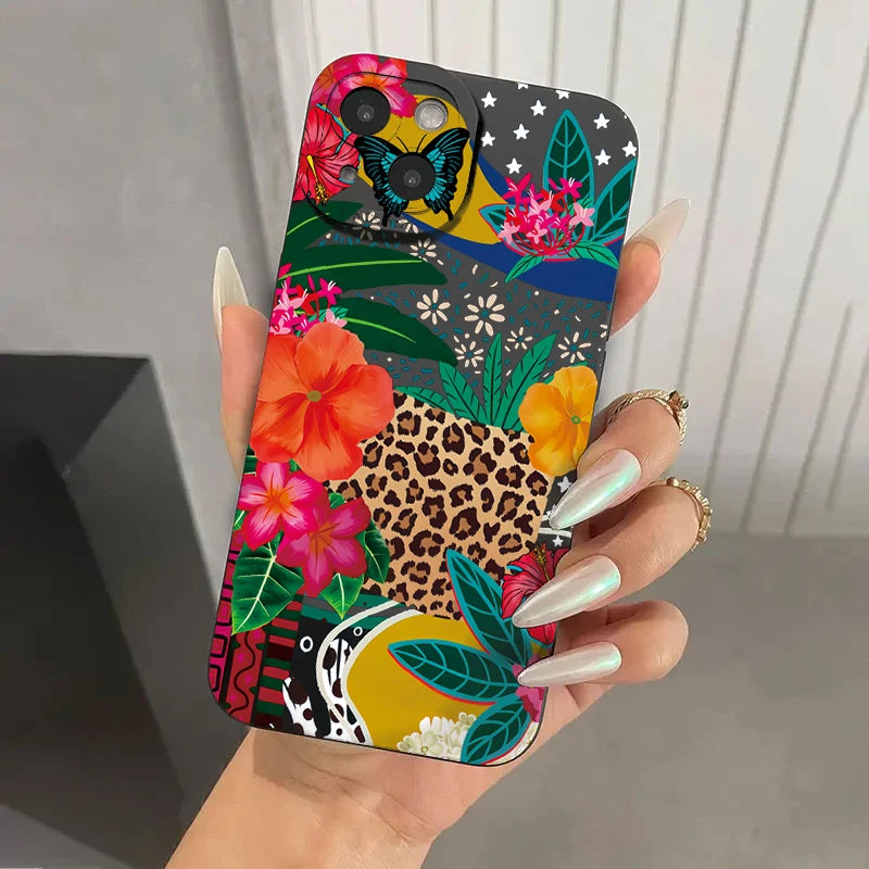 PC For Xiaomi 12T Pro Case Mi 13T 11T 12 13 14 11 Lite 5G NE Poco F6 F5 X5 X3 X6 M6 Pro 4G Cover Leopard Print Flower Phone Case