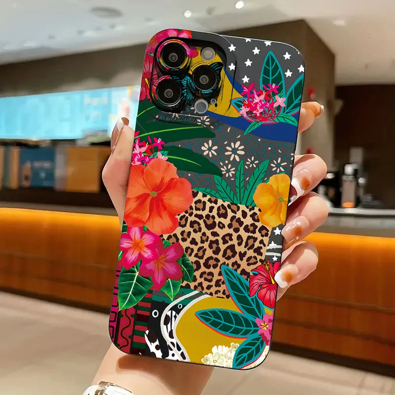 PC For Xiaomi 12T Pro Case Mi 13T 11T 12 13 14 11 Lite 5G NE Poco F6 F5 X5 X3 X6 M6 Pro 4G Cover Leopard Print Flower Phone Case