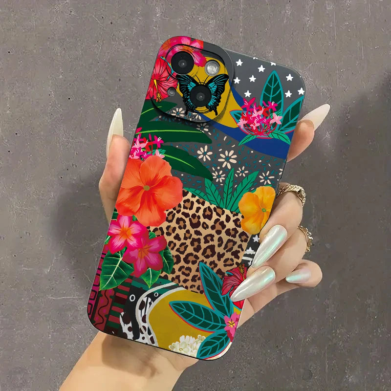 PC For Xiaomi 12T Pro Case Mi 13T 11T 12 13 14 11 Lite 5G NE Poco F6 F5 X5 X3 X6 M6 Pro 4G Cover Leopard Print Flower Phone Case