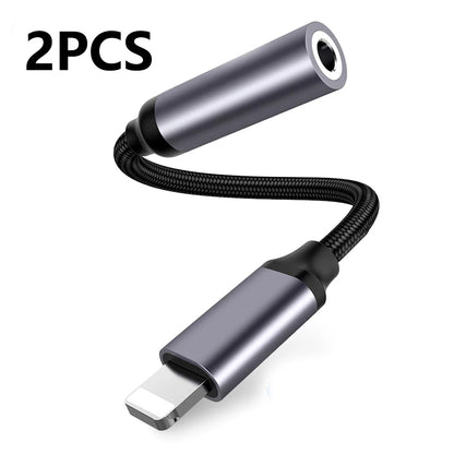 PC For iPhone To 3 5 MM Jack AUX Cable Adapter For iPhone 12 13 14 Pro Adapter Headphone Connector Audio Splitter phone accessories