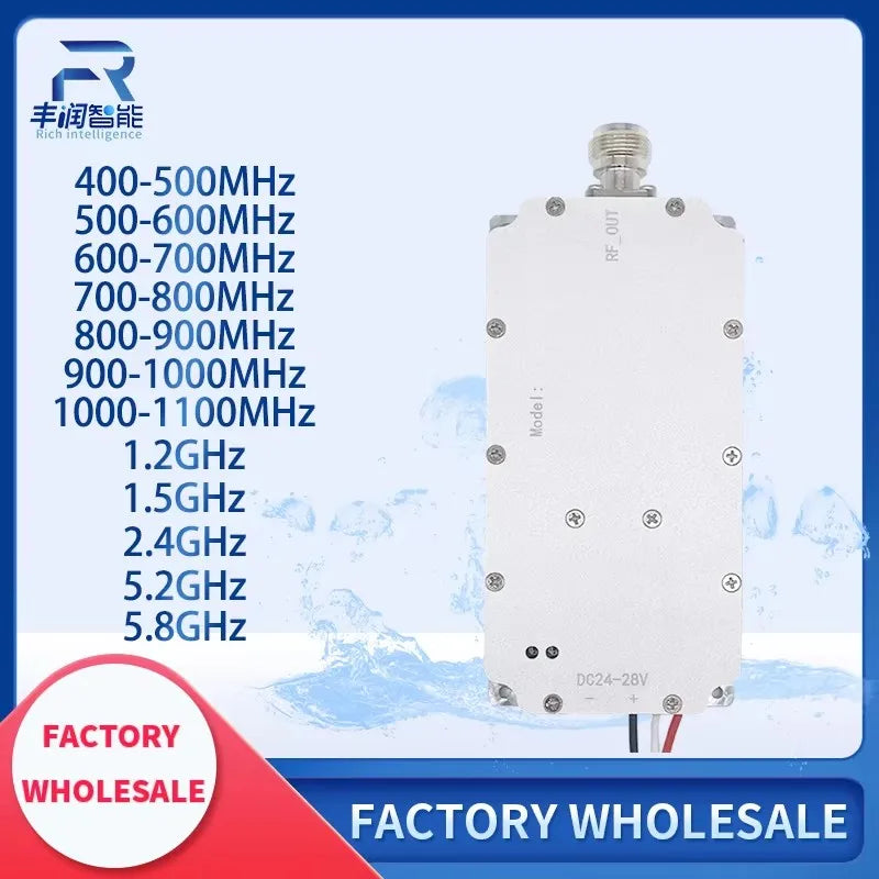 GAN 100W module 400-500MHZ 500-600MHZ 600-700MHZ 700-860MHZ 860-1020MHZ LORA image transmission blocking transmission module