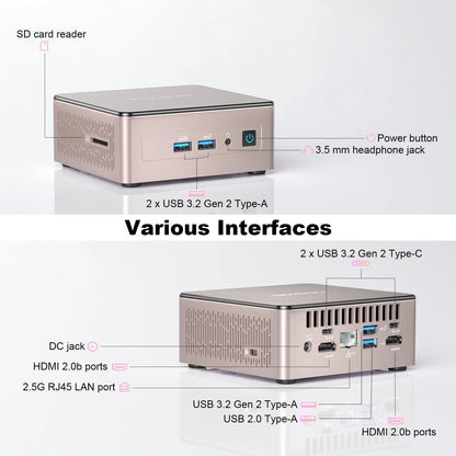 PCGEEKOM A5 Mini PC, AMD Ryzen 7 5825U(8C/16T, up to 4.5GHz), 32GB DDR4&512