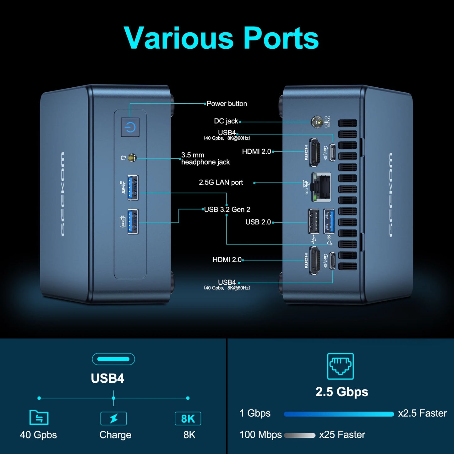 PCGEEKOM Mini PC Mini IT12, 12th Gen Intel i7-12650H NUC12 Mini Computers(1