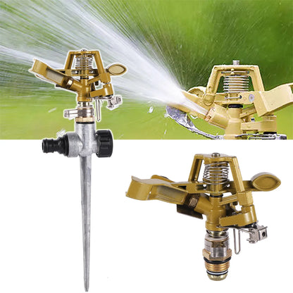 Garden Rotating Rocker Impact Sprinkler 1/2" Male Thread Adjustable Brass Lawn Field Watering Adjustable Nozzle Irrigation Tools