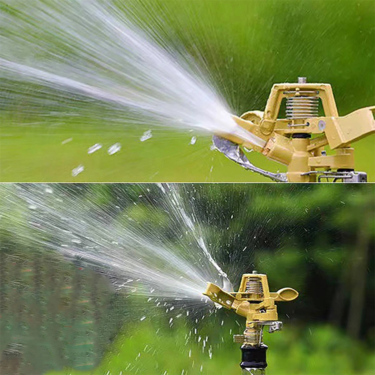 Garden Rotating Rocker Impact Sprinkler 1/2" Male Thread Adjustable Brass Lawn Field Watering Adjustable Nozzle Irrigation Tools