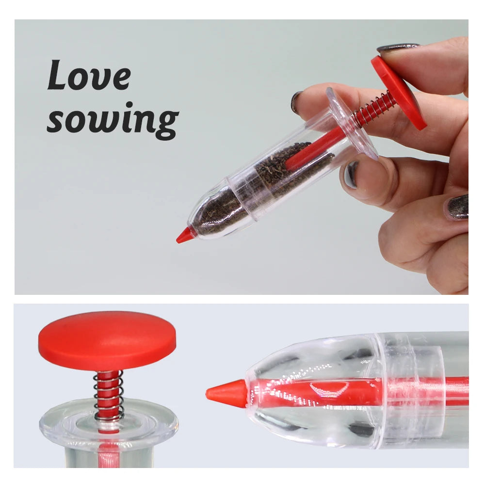 Garden Syringe Seeder Mini Seed Sowing Dispenser Precision Seeding Fertilizing Planter Manual Sower Flower Bed Professional Tool