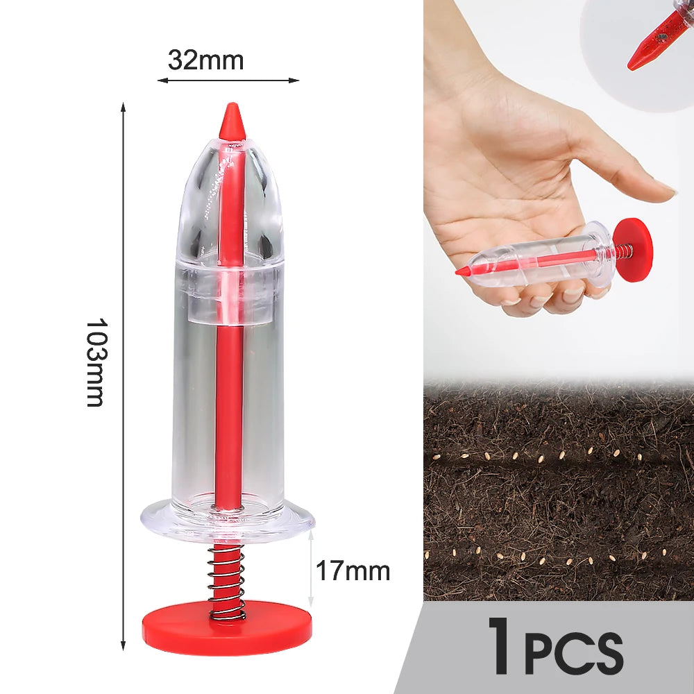 Garden Syringe Seeder Mini Seed Sowing Dispenser Precision Seeding Fertilizing Planter Manual Sower Flower Bed Professional Tool