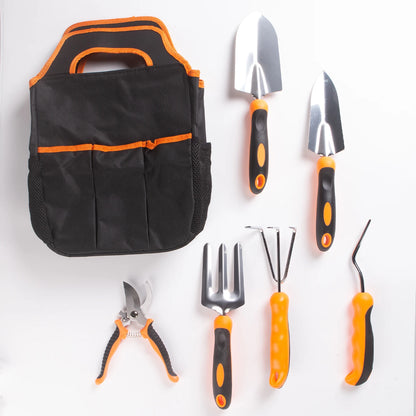 Garden Tool Set Stainless Steel Heavy Duty Gardening Tool Set with Non-Slip Rubber Grip Storage Tote Bag Outdoor Hand Tools