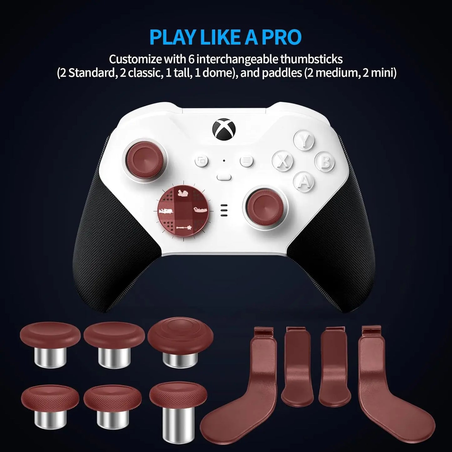 Gears of War DIY Custom Thumbsticks Analog Sticks Replacement Joystick 4 Paddles, 2 D-Pads  For Xbox Elite Series 2 Core Elite 2