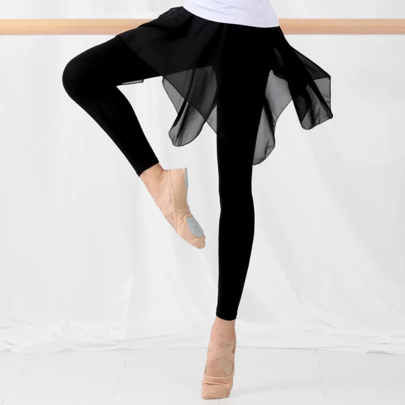 Girls Ballet Dance Pants Modal Gymnastics Practicing Ballet Leggings Fitness Pants Lyrical Chiffon Skirts  Children