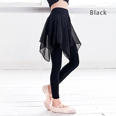 Girls Ballet Dance Pants Modal Gymnastics Practicing Ballet Leggings Fitness Pants Lyrical Chiffon Skirts  Children