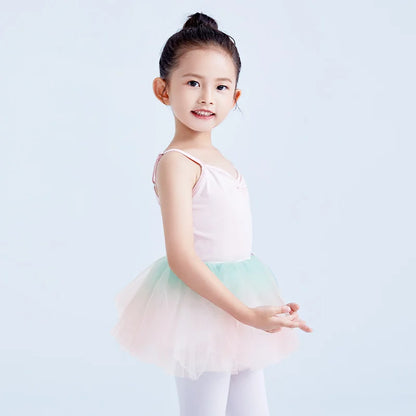 Girls Ballet Skirts Tutu Kids Fluffy Tulle Princess Ball Gown Pettiskirt 4 Layers of Yarn Party Permance Skirts  Children