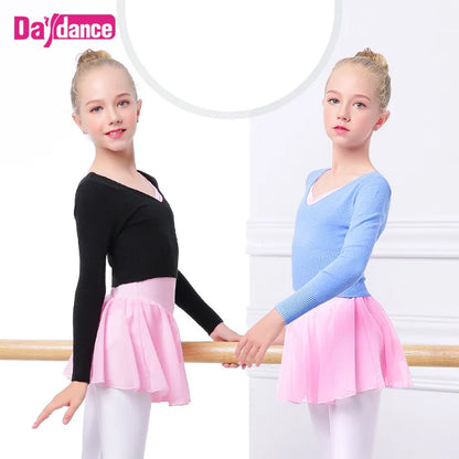 Girls Ballet Sweaters Kids Soft Acrylic Leotards Coat High Waist Knitted Cardigan Sweater  Kids