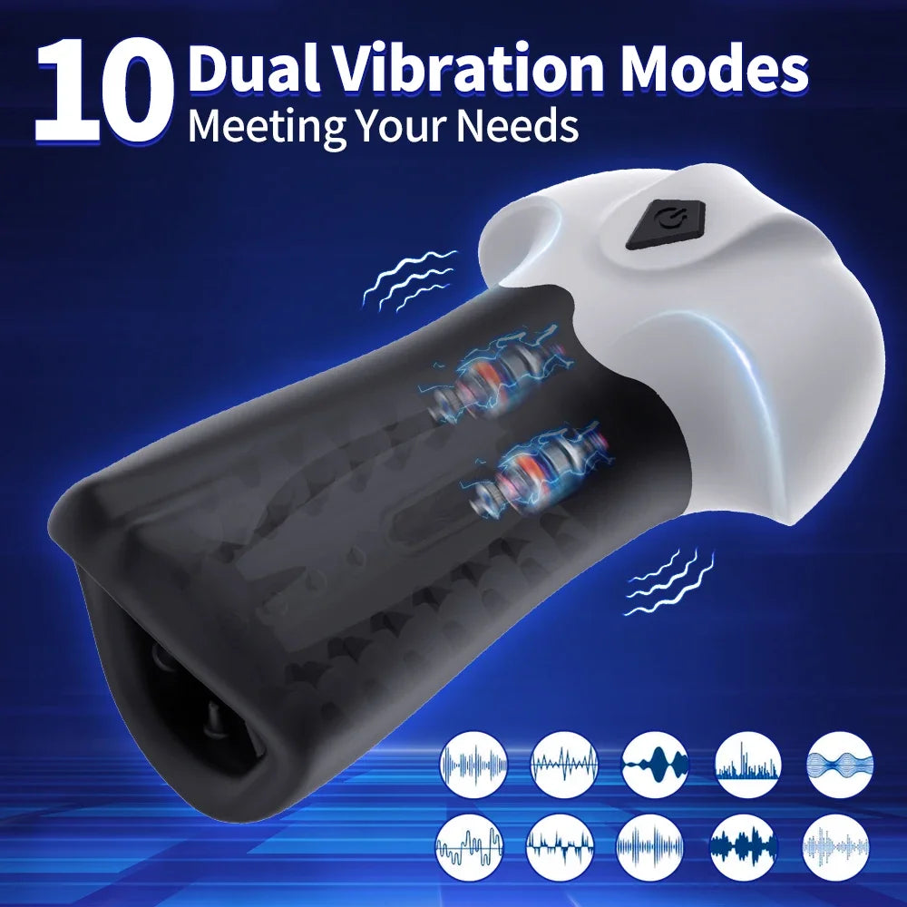 Glans Exerciser Masturbation Cup Vibration Cup Penis Hyposensitization Massager Blowjob Pocket Pussy Sex Toy  Men Flesh Light gtooza.com