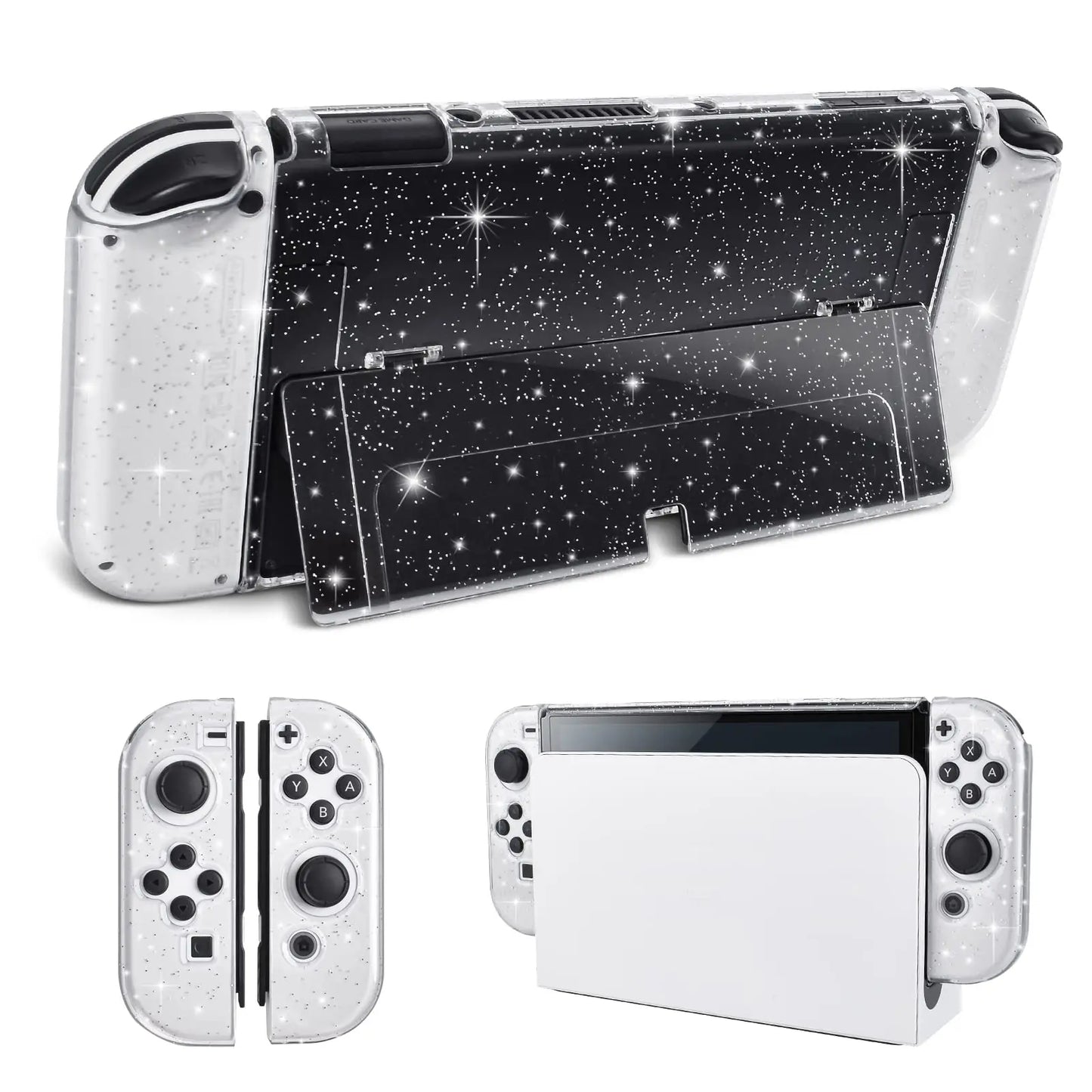 Glitter Case For Nintendo Switch OLED Protective Cute Shell Dockable Case Cover  NS Switch OLED Hard Joycon Case