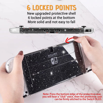 Glitter Case For Nintendo Switch OLED Protective Cute Shell Dockable Case Cover  NS Switch OLED Hard Joycon Case