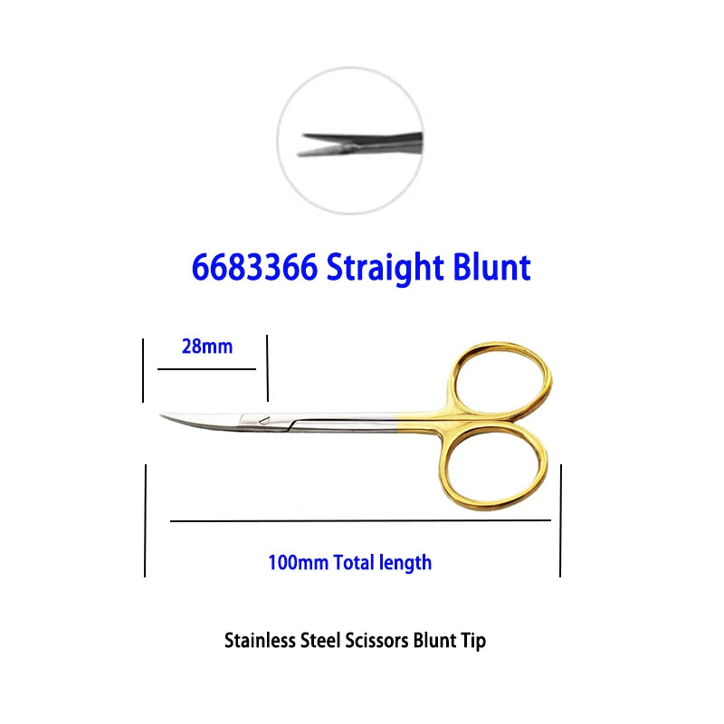 Golded Coated Ring Scissors Enucleation Dental Tools Dentistry Materials Ophthalmic Instruments Bandage Nursing