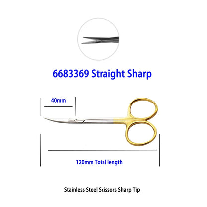 Golded Coated Ring Scissors Enucleation Dental Tools Dentistry Materials Ophthalmic Instruments Bandage Nursing