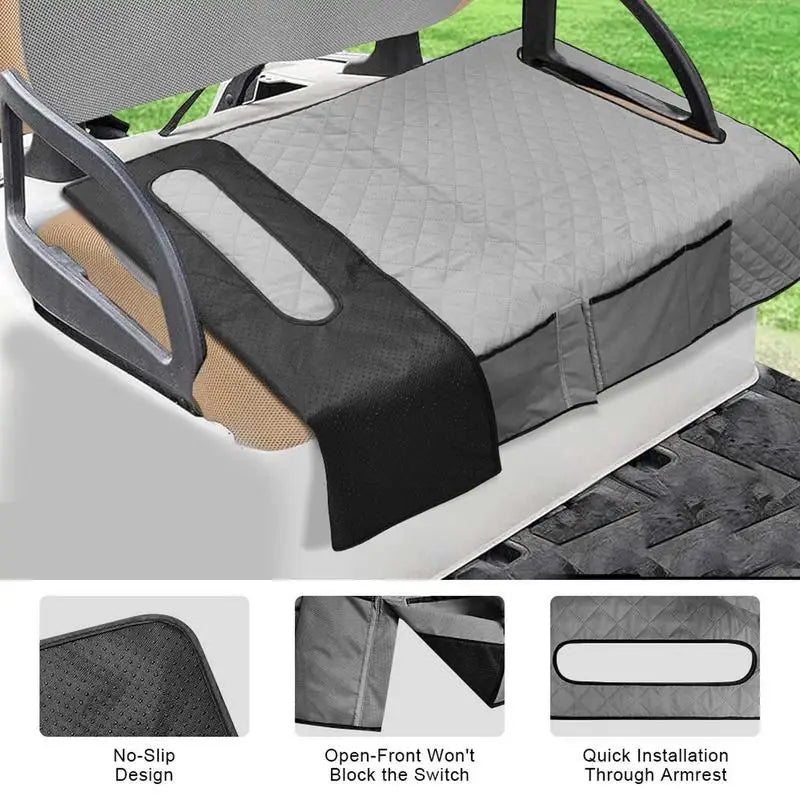 PC Golf Cart Seat Cover Blanket Golf Cart Seat Cover With 4 Front Pockets N