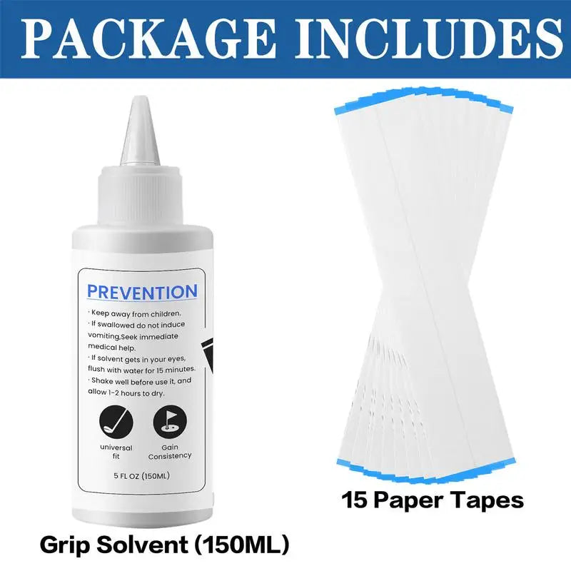 PC Golf Club Grip Repair Kits 5oz Grip Solvent 5oz Grip Solvent 15 Paper Ta