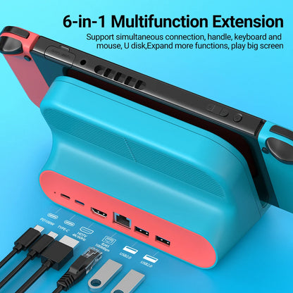 Gopala Cute New Style 6in1 Multifunction Nintendo Switch Dock with 4K HDMI Cooling Fans  Nintendo Switch/Switch OLED