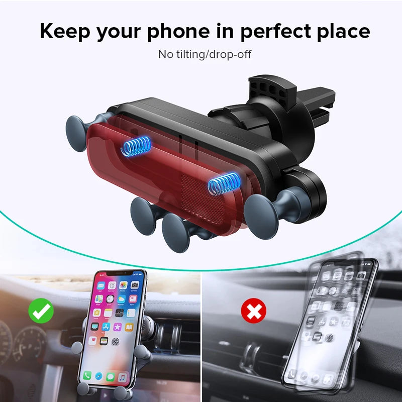 PC Gravity Car Phone Holder Air Vent Clip Mobile Phone Mount GPS  iPhone Samsung Xiaomi Car Bracket Universal Smartphone Stand