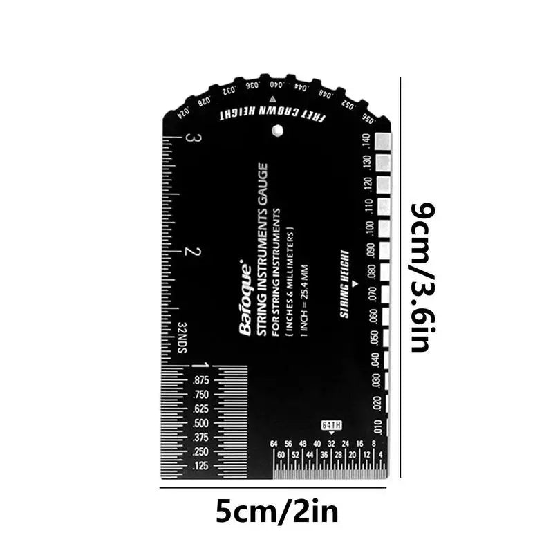 PC Guitar String Action Gauge Stringed Instrument Fret Ruler Luthier Measur