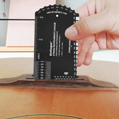 PC Guitar String Action Gauge Stringed Instrument Fret Ruler Luthier Measur