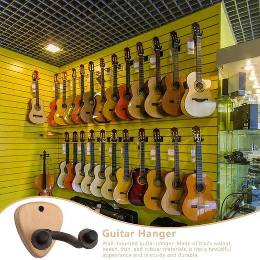 PC Guitar Wall Mount Wooden Guitar Holder Hook Bracket Display Rack Heavy D