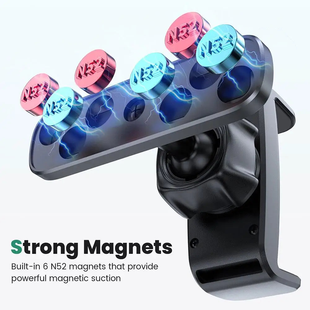 PC Gym Magnetic Phone Holder 360 Adjustable Stand For Cell Phone Compatible With 4.7-6.5" Smartphones Alloy Base And Joint