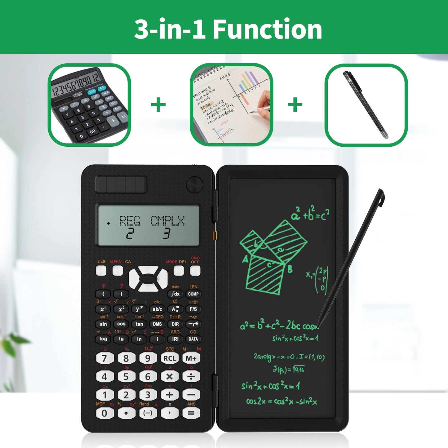 Calculatrice de bureau portable PCNEWYES avec tablette d'écriture LCD de 6,5 pouces pour O